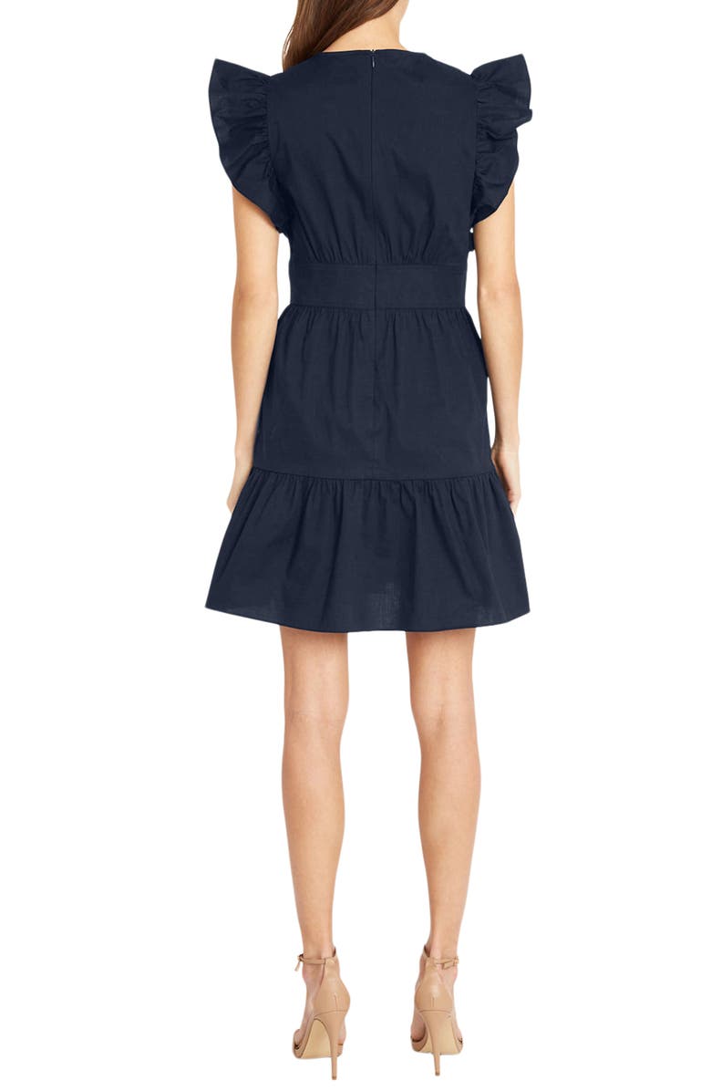 Donna Morgan Ruffle Sleeve Minidress, Alternate, color, Navy Blazer