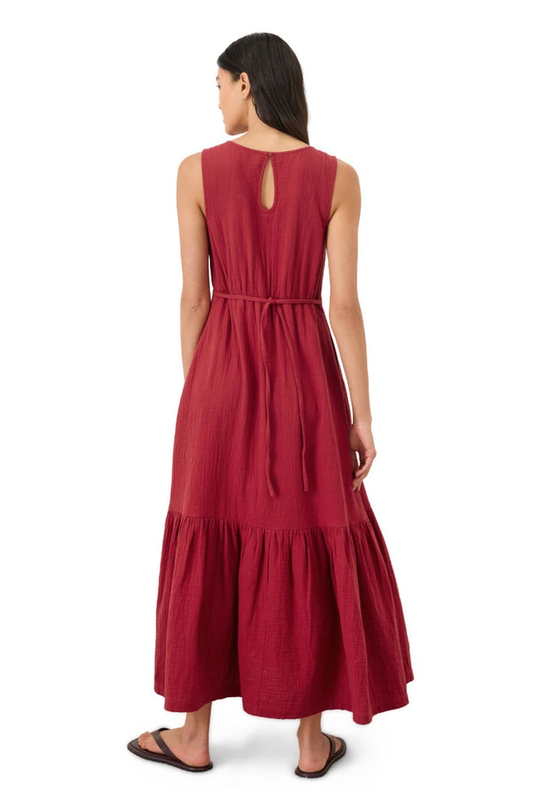 Organic Cotton Double Gauze Beach To Brunch Dress, Alternate, color, Poppy Red