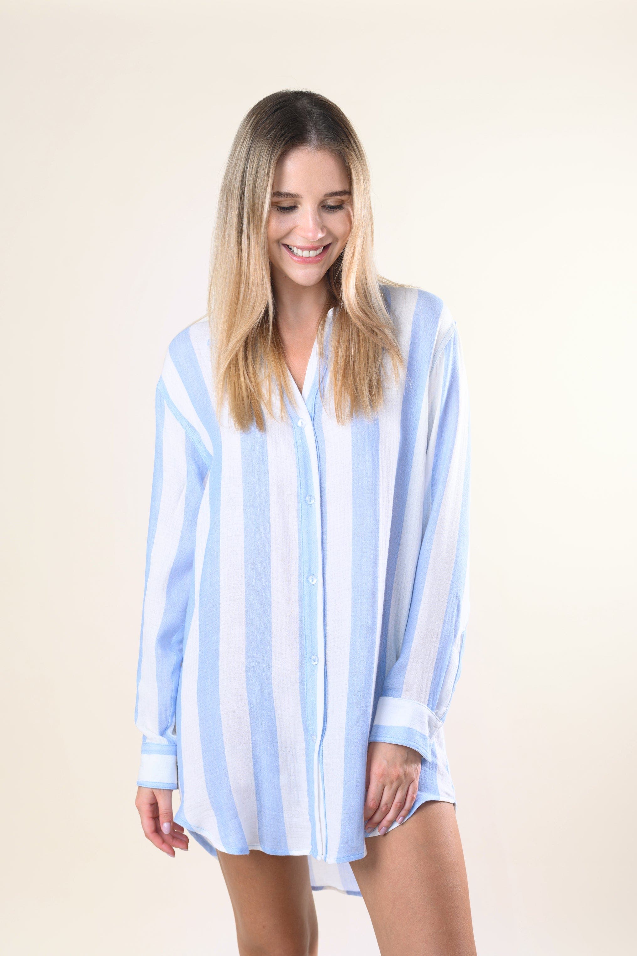 selected Blue and White Cabana Stripes
