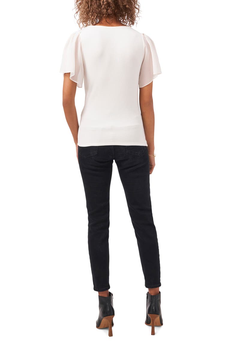 Flutter Sleeve Rib Knit T-Shirt, Alternate, color, SOFT ECRU
