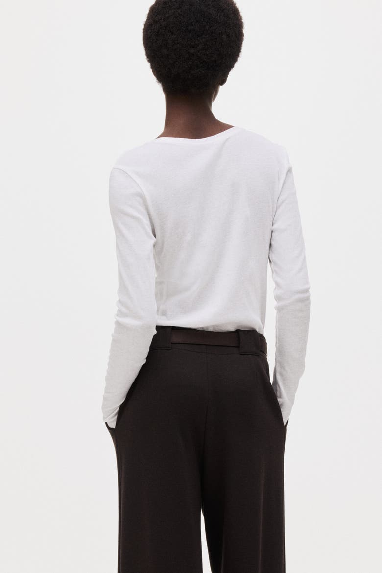 Belted Ponte Di Roma Trousers, Alternate, color, Dark brown