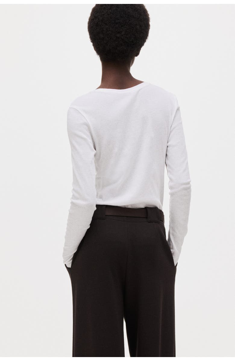 H&M Belted ponte pants, Alternate, color, Dark Brown