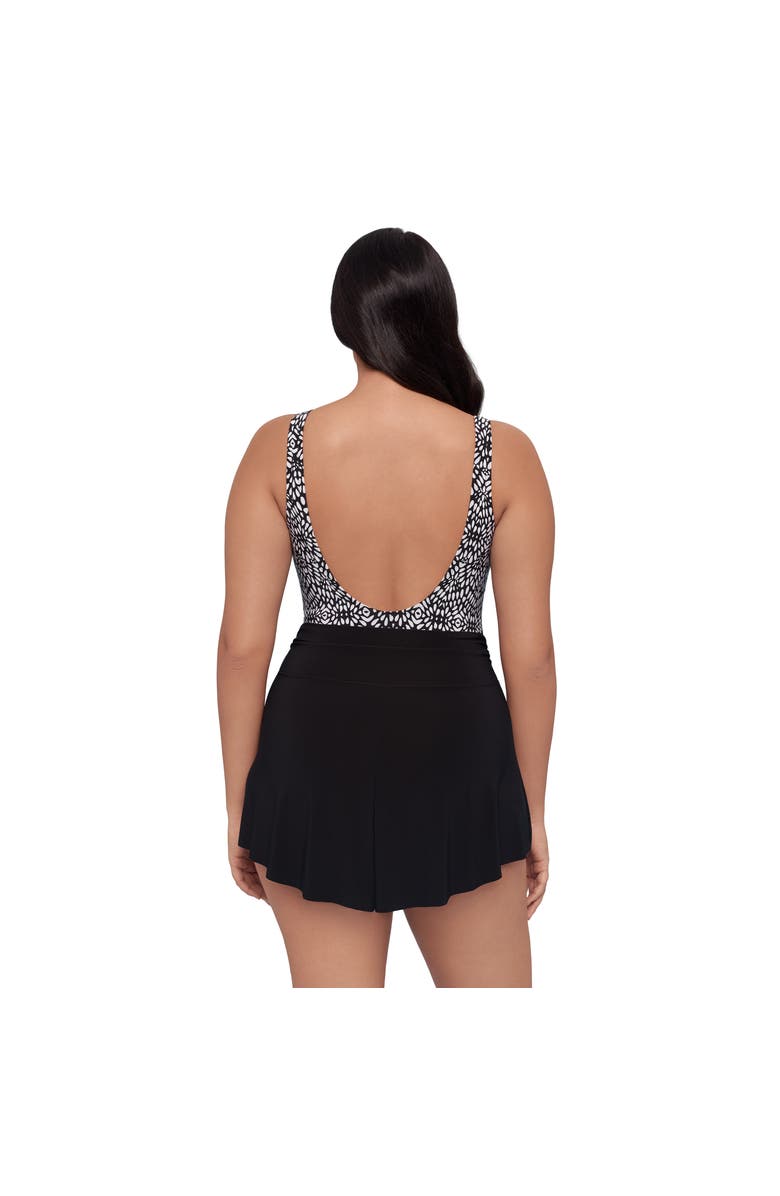 Trimshaper Rebecca Surplice Plus Size Swim Romper with Pockets, Alternate, color, Balinese Block