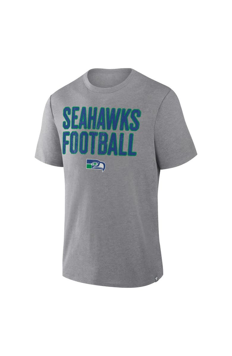 FANATICS Men's Fanatics Heather Gray Seattle Seahawks First Down Tribute Tri-Blend T-Shirt, Alternate, color, Heather Gray