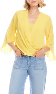 Karen Kane Drape Crossover Crepe Top