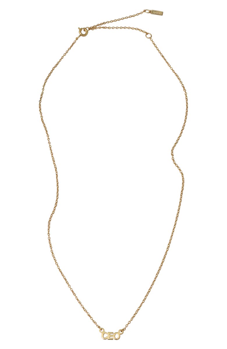 Adornia 14K Gold Vermeil CEO Pendant Necklace, Main, color,