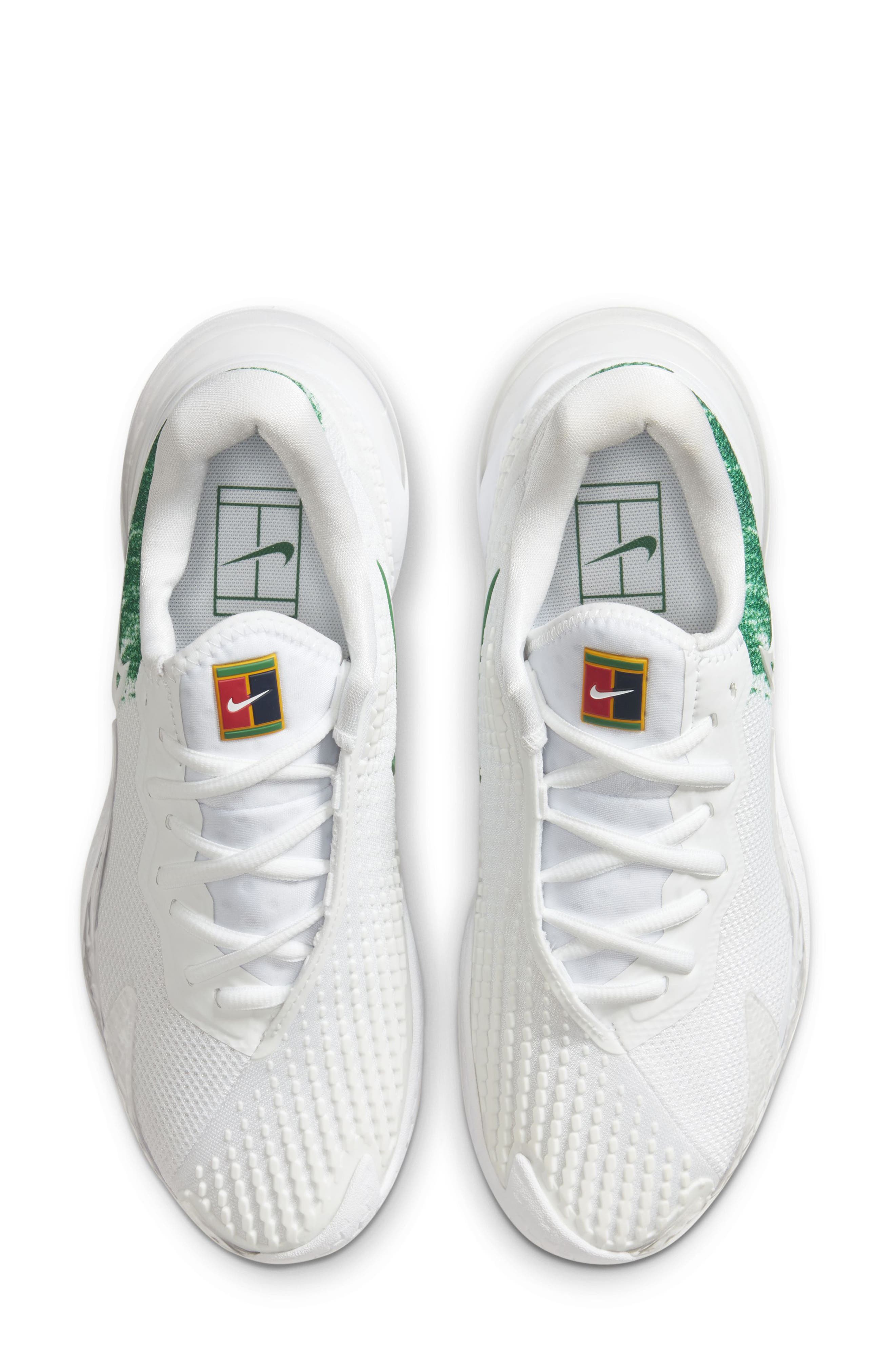 NikeCourt Air Zoom Vapor Cage 4 Tennis Shoe, Alternate, color, WHITE/CLOVER/WHITE