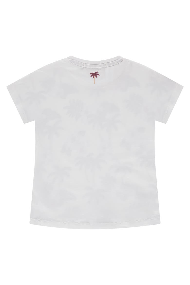 Tropical Print Short Sleeve T-Shirt, Alternate, color, Ivory/ Purple