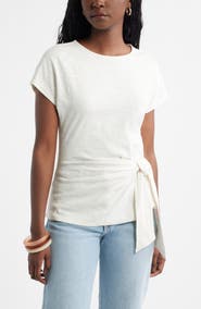Caslon® Drop Shoulder Tie Front Top