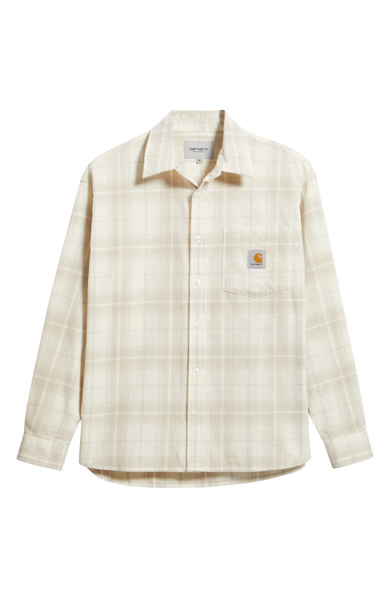 Carhartt Work In Progress Wilber Check Corduroy Button-Up Shirt, Main, color, Wilber Check, Natural