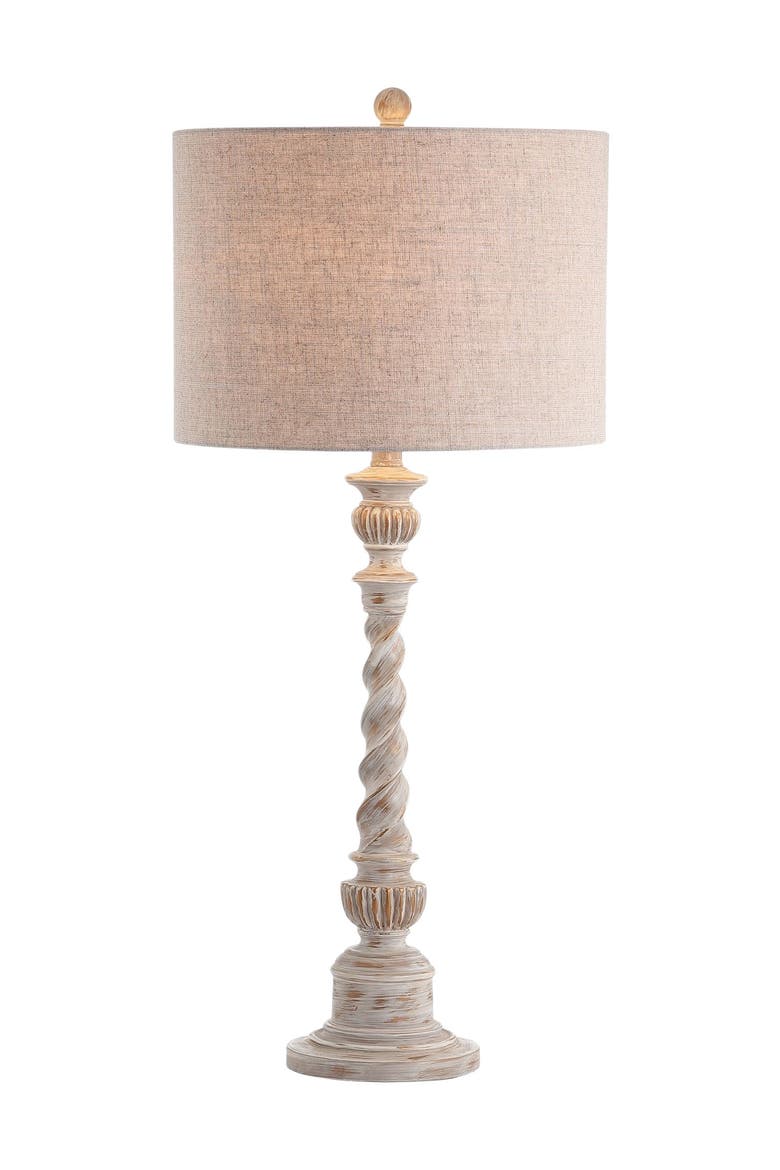 Regent 33" Rustic Resin LED Table Lamp, White Wash, Main, color, White Wash