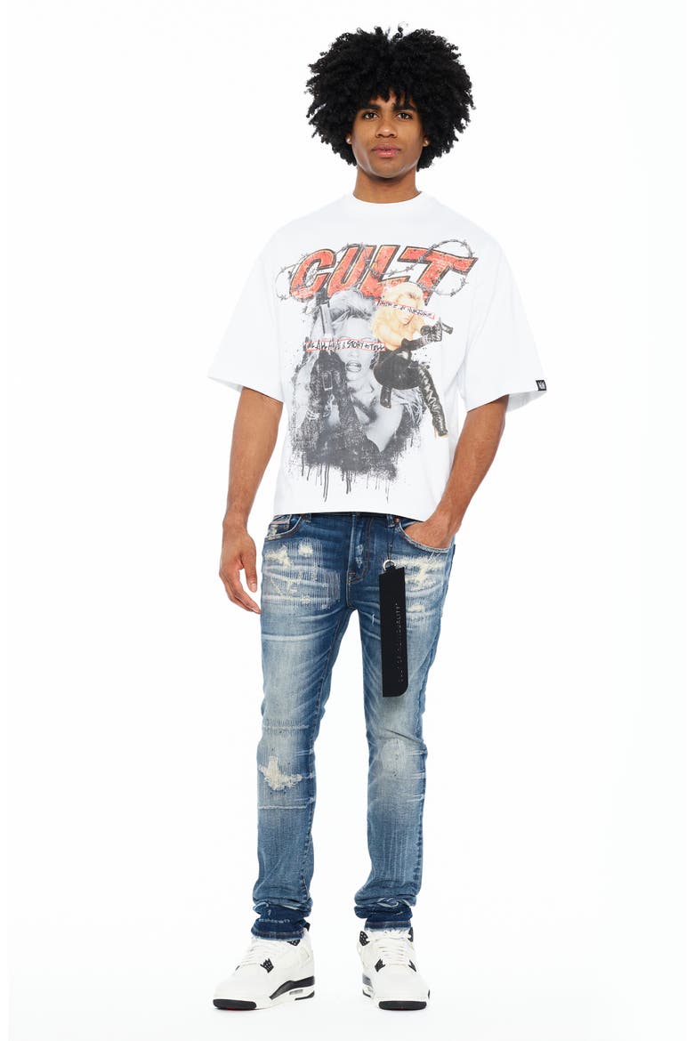 Punk 601 Super Skinny Distressed Jeans, Alternate, color, SPRUCE