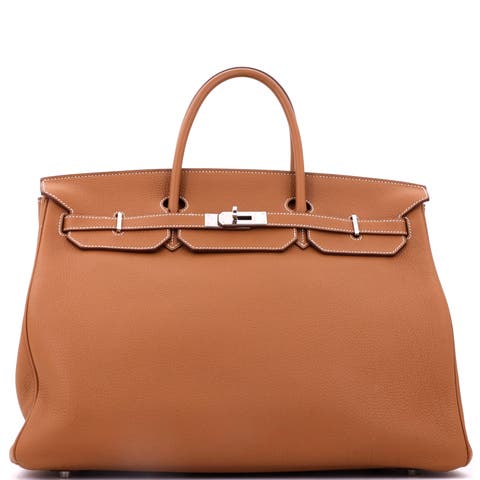 Birkin Handbag Brown Togo with Palladium Hardware 40