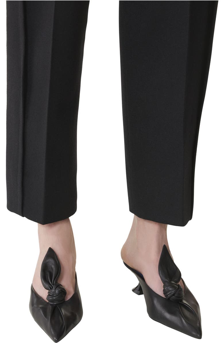 Lanvin Midnight Step Bow Leather Mule With Heel, Alternate, color, Black