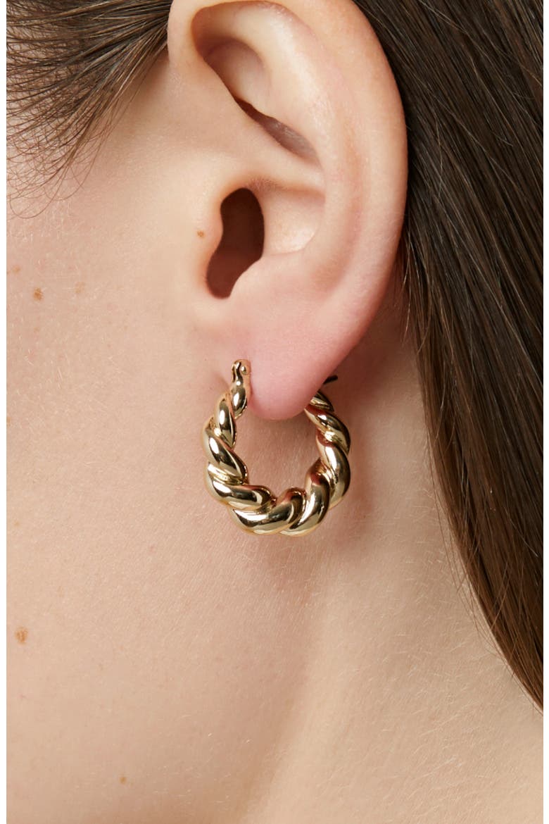 Twisted Hoop Earrings - Paris, Alternate, color, Gold