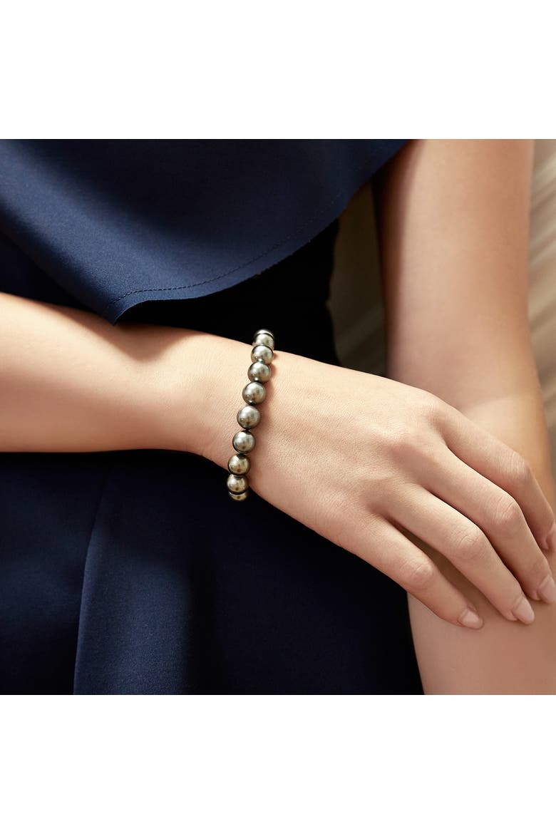 9-10mm Tahitian South Sea Pearl Bracelet - AAA Quality, Alternate, color, White Gold Clasp