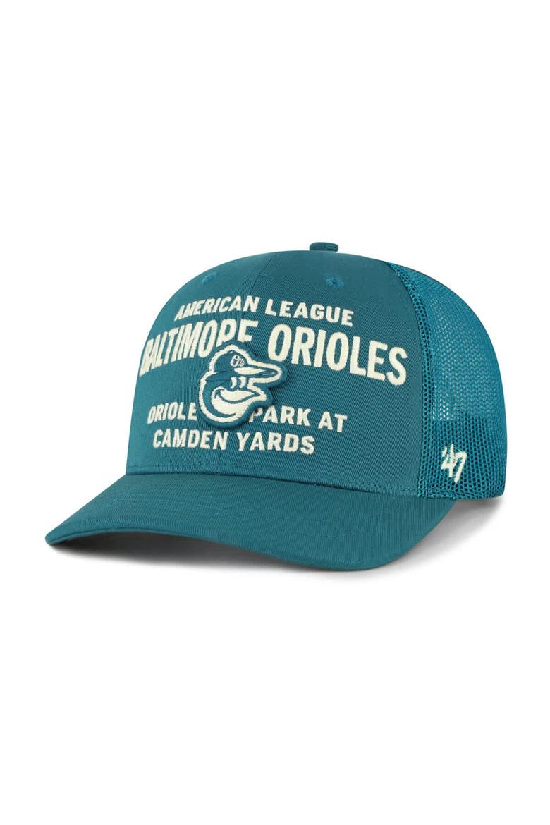 Men's '47  Teal Baltimore Orioles Contemporary Hitch Adjustable Trucker Hat, Main, color, Teal