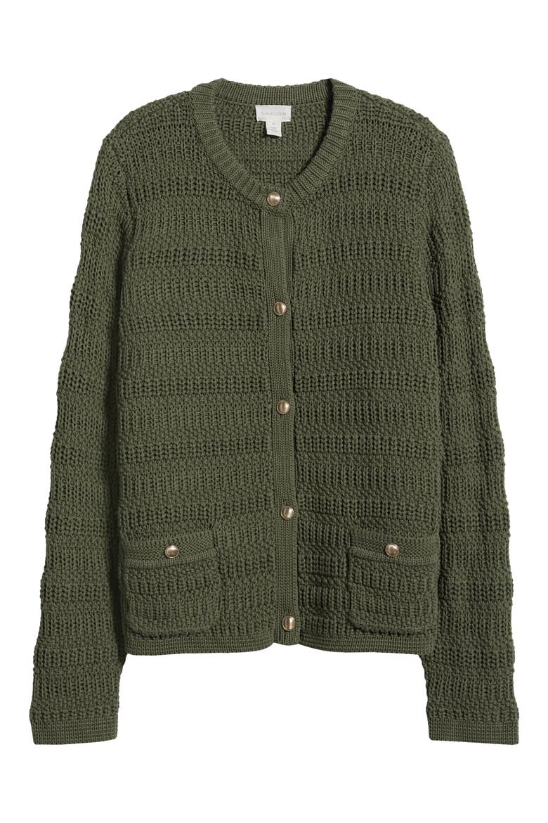 Textured Sweater Jacket, Alternate, color, GREEN SORREL