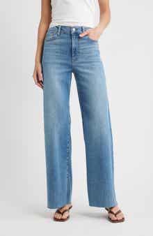 FRAME Le Slim Palazzo Raw Hem High Waist Wide Leg Jeans