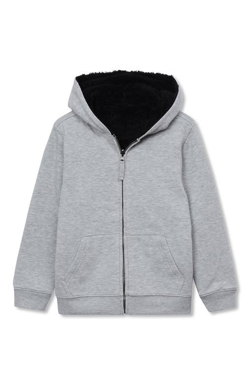 Lands' End Kids Husky Reversible High Pile Fleece Hoodie In Gray