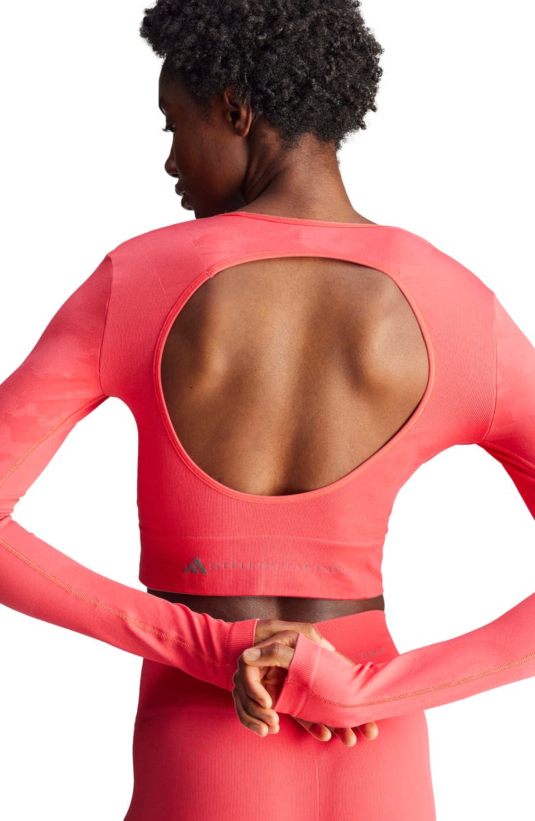 adidas by Stella McCartney Fitted Cutout Crop Top, Alternate, color, 