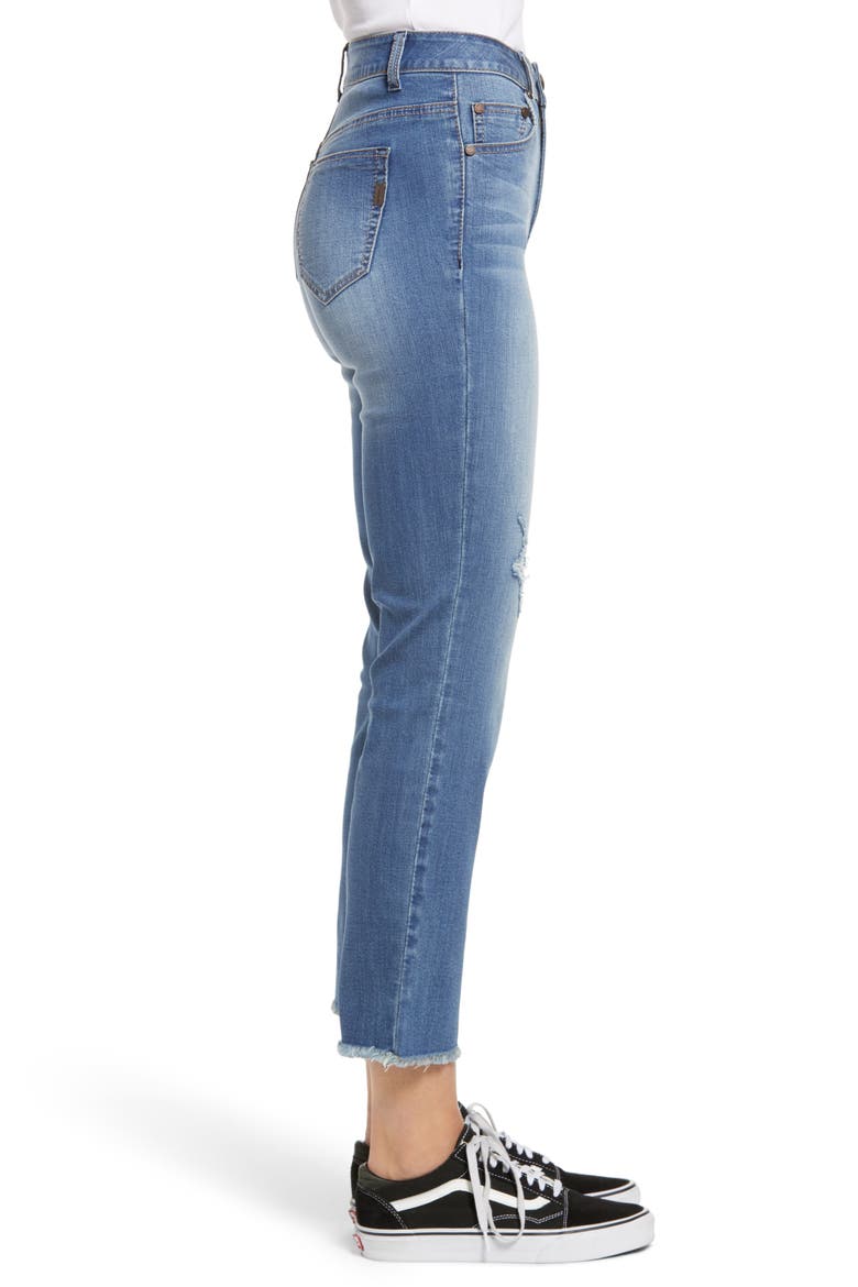 Ripped High Waist Crop Straight Leg Jeans, Alternate, color, RAFAELLA