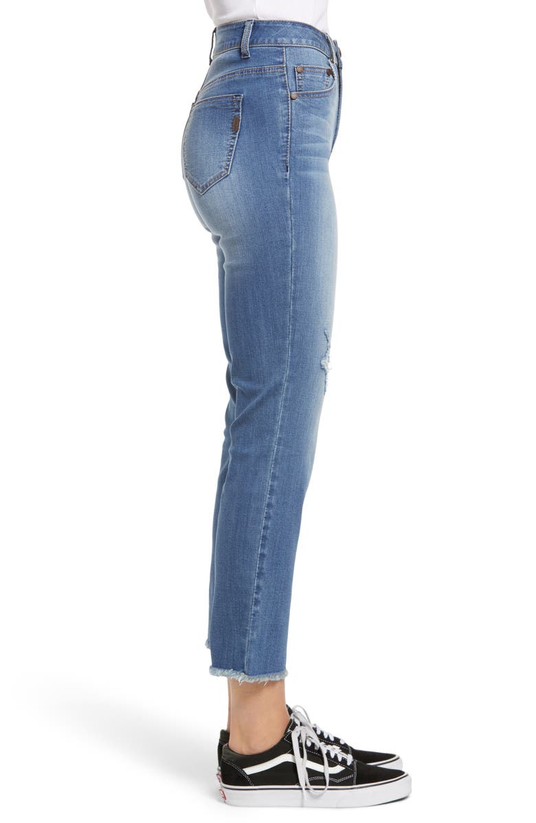 1822 Denim Ripped High Waist Crop Straight Leg Jeans, Alternate, color,