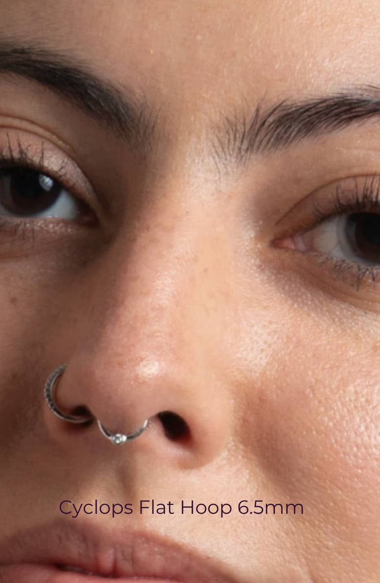 Seed2Stone Cyclops Flat Hoop Earring, Alternate, color, Yellow Gold