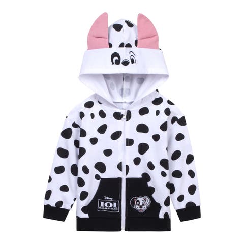 101 Dalmatians Patch Cosplay Fleece Zip-Up Hoodie