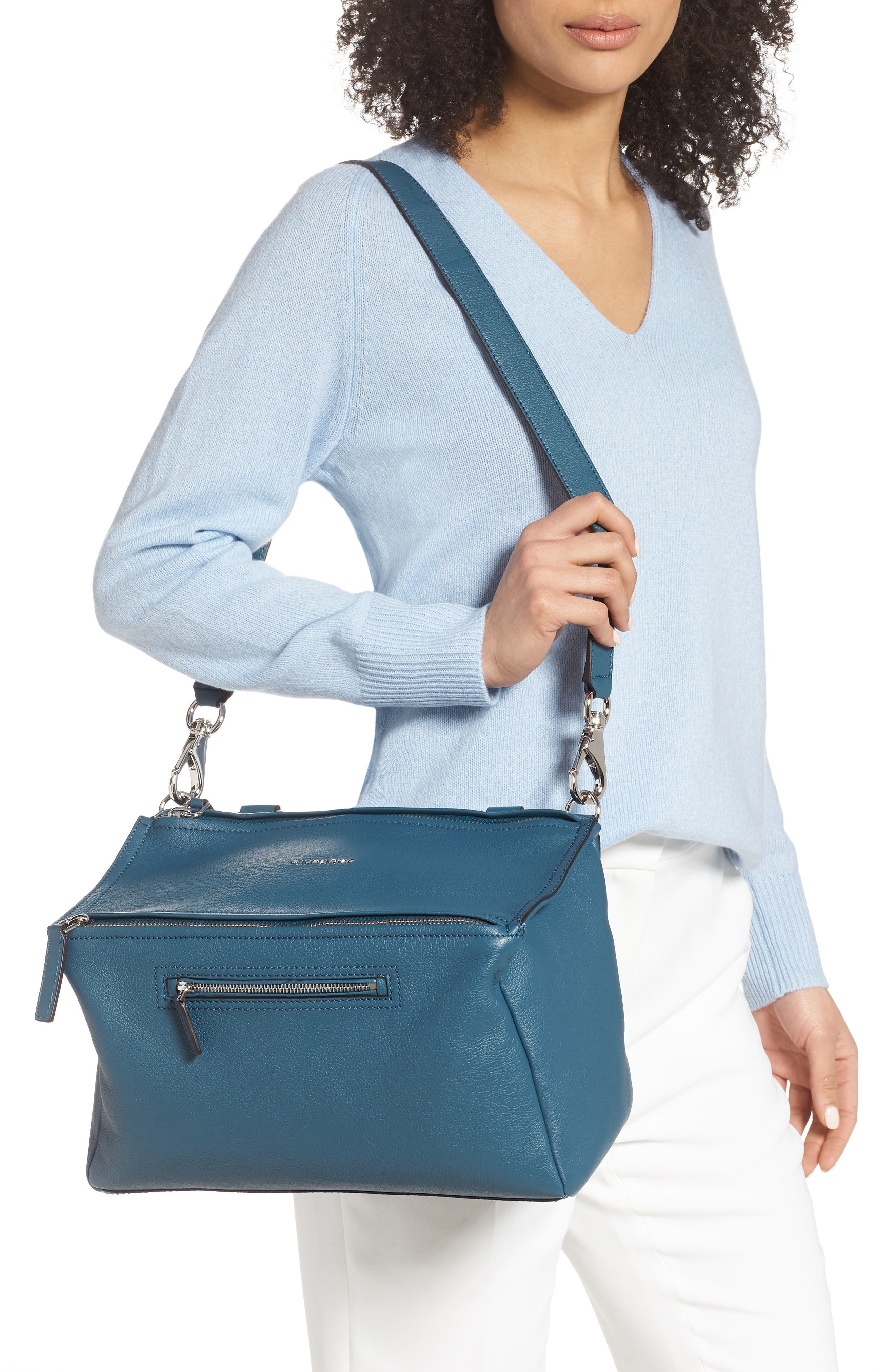 Givenchy Medium Pandora Sugar Leather Satchel, Alternate, color, 