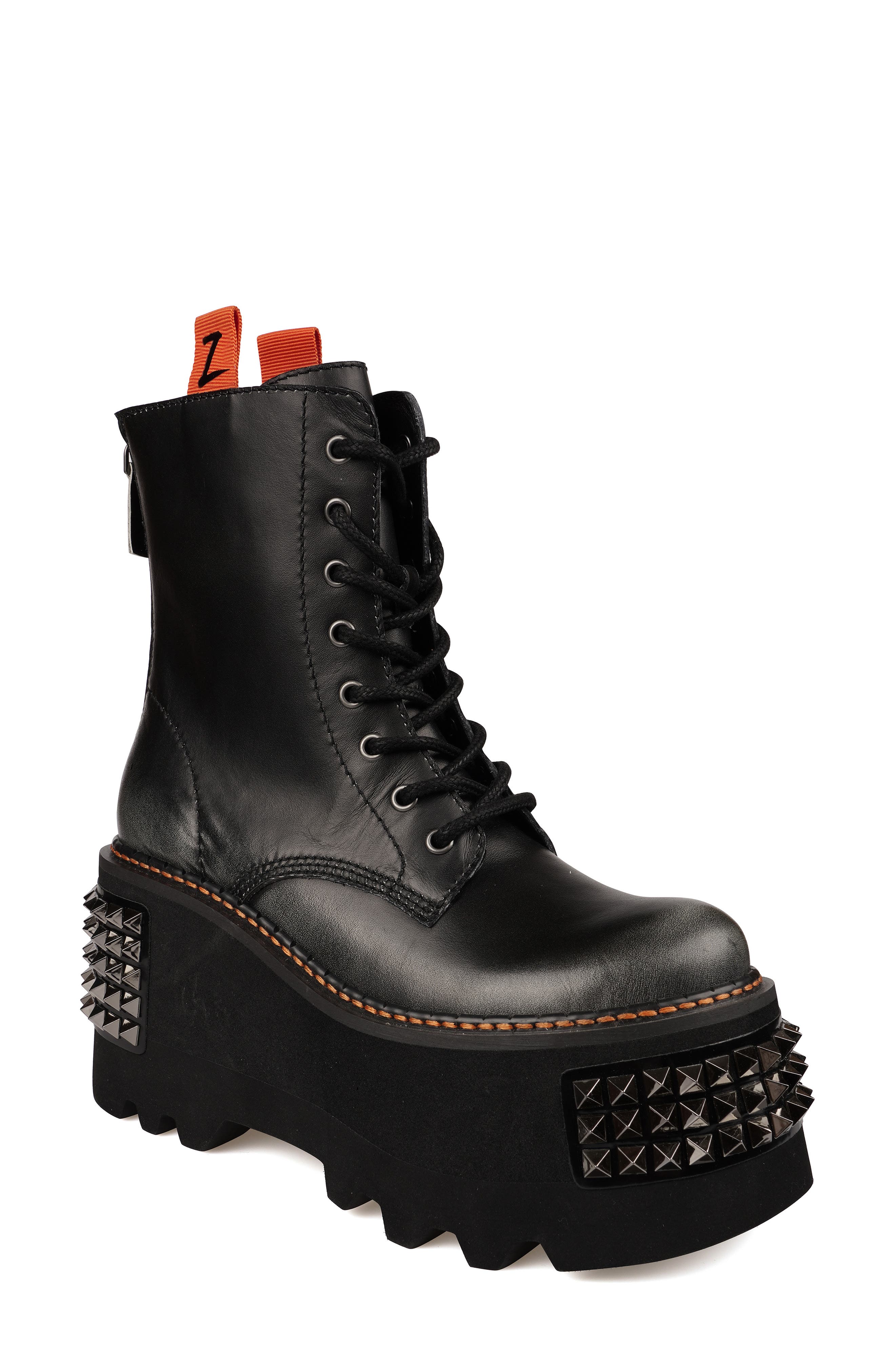 ZIGI Leysa Studded Platform Combat Boot, Main, color, Black