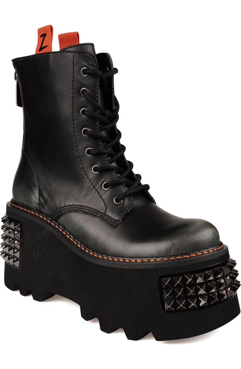 ZIGI Leysa Studded Platform Combat Boot, Main, color, Black