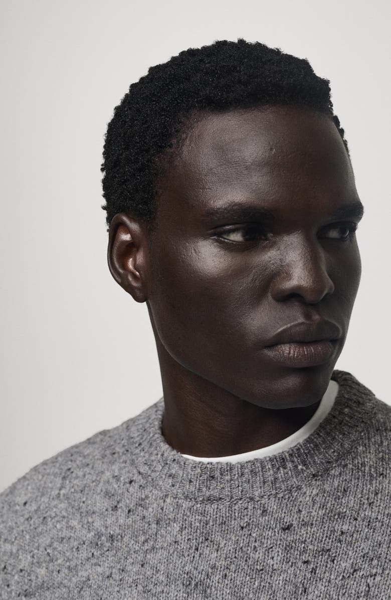 MANGO Nep Crewneck Sweater, Alternate, color,