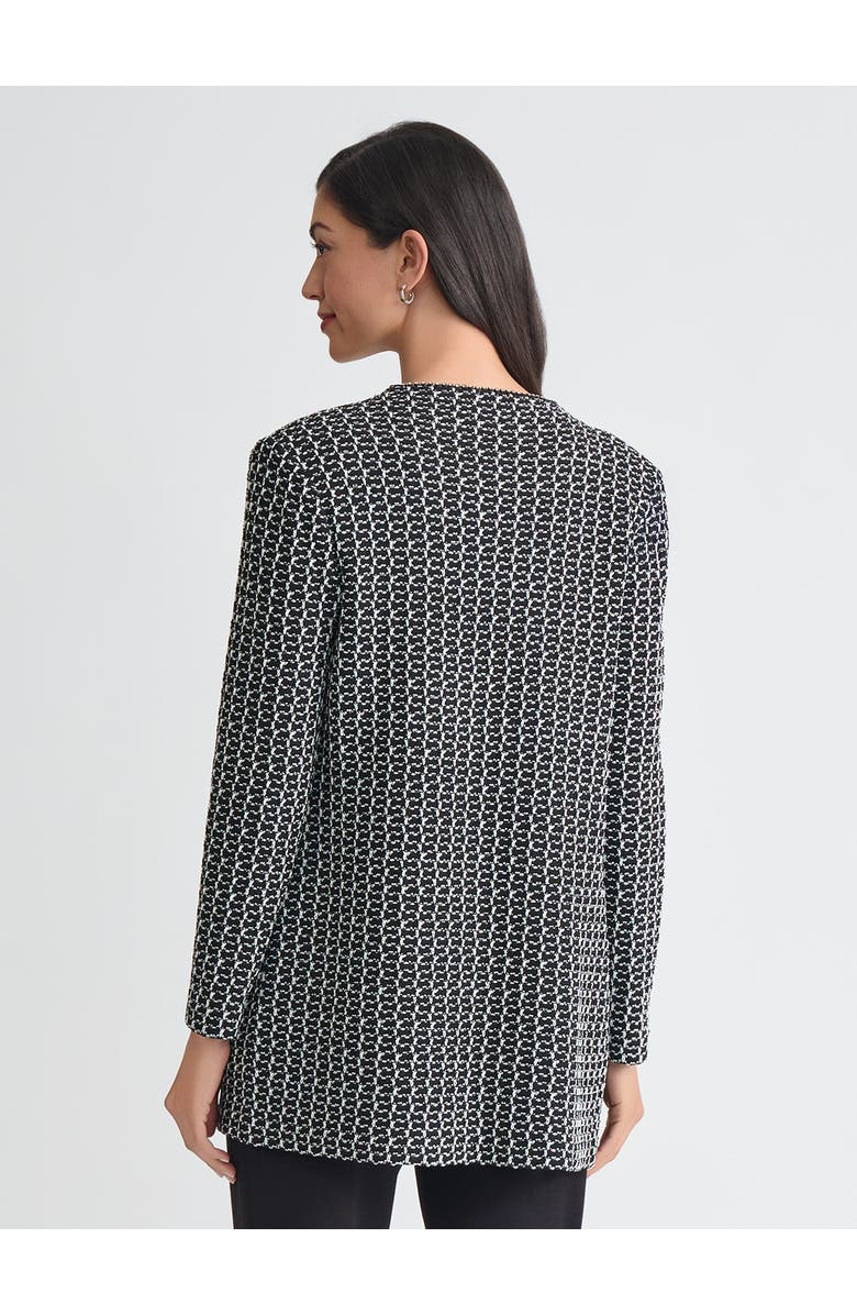 Misook Heritage Jewel Trim Tweed Knit Jacket, Alternate, color, Black/White