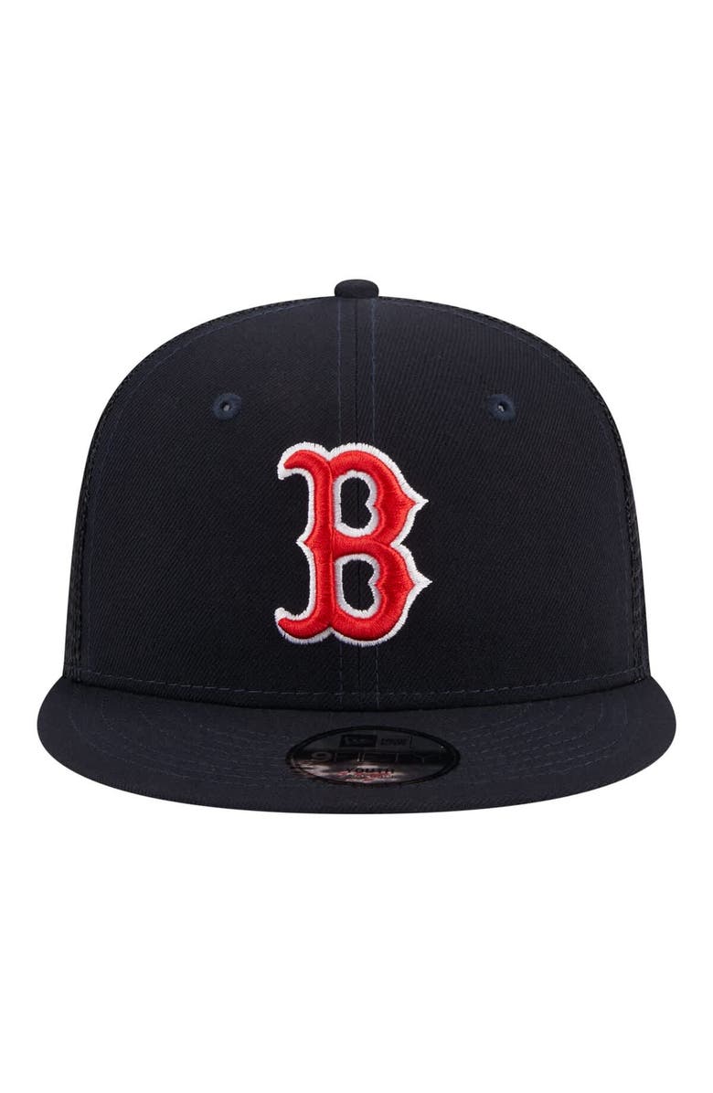 New Era Youth New Era Navy Boston Red Sox 9FIFTY Trucker Snapback Hat, Alternate, color, Navy