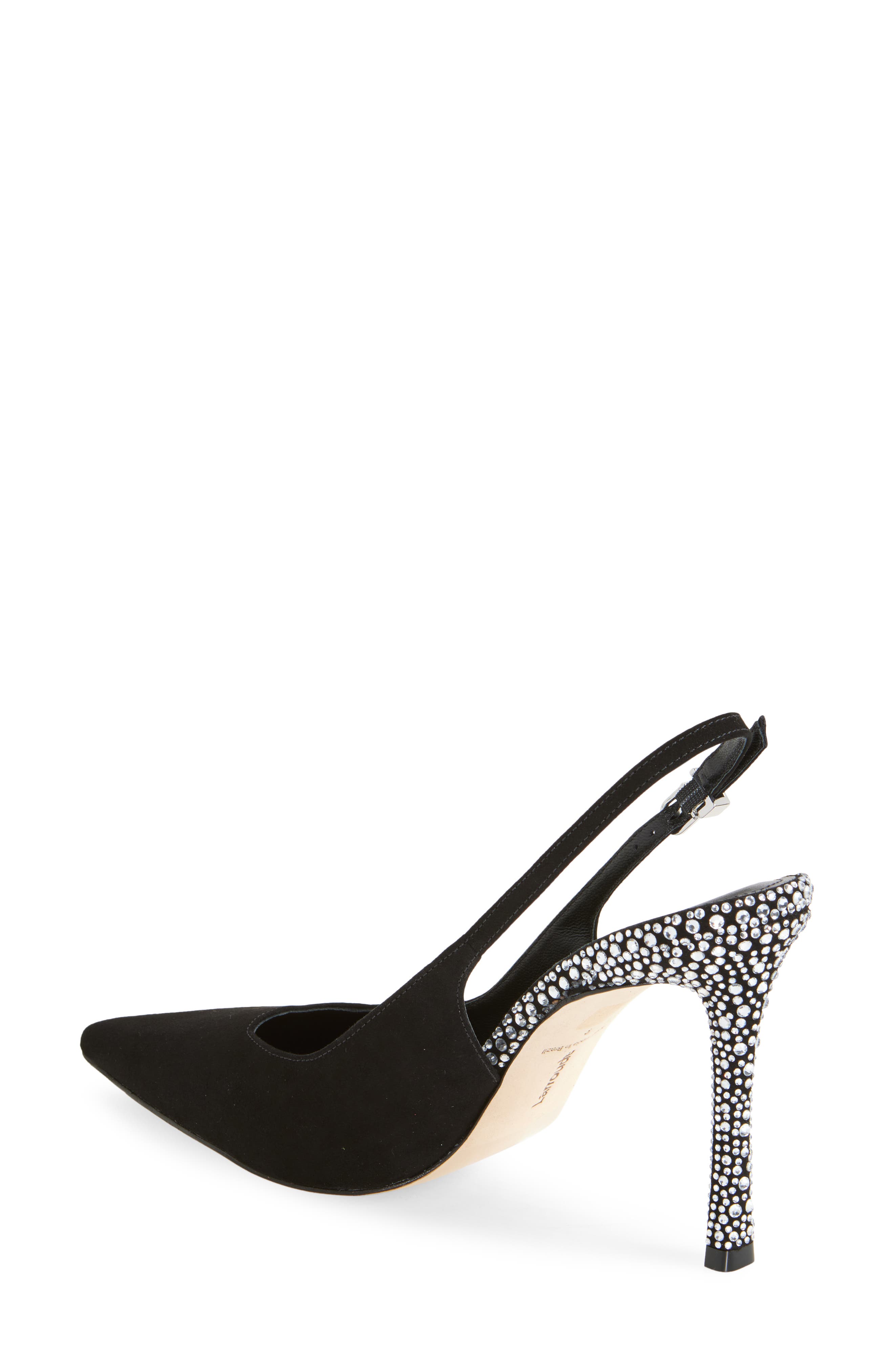 Larroudé Kaitlan Crystal Slingback Pointed Toe Pump, Alternate, color, 