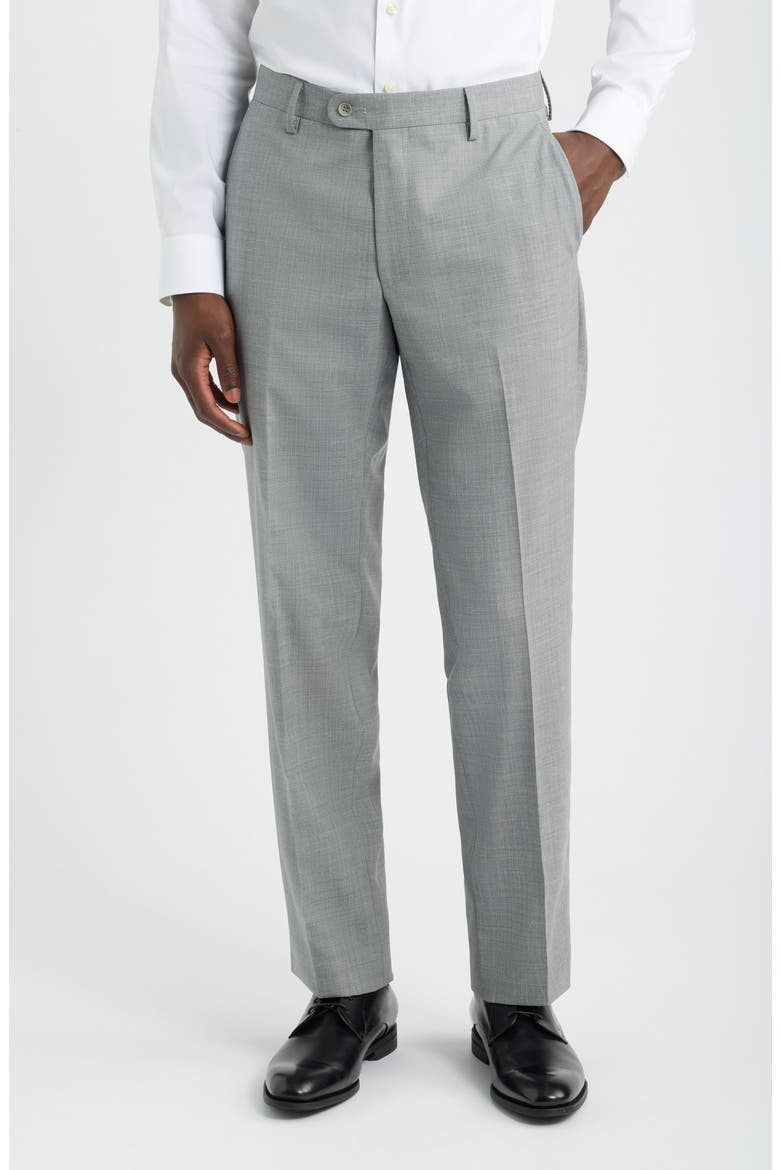 Light Grey Mélange Zegna Wool Suit, Alternate, color, LIGHT GREY