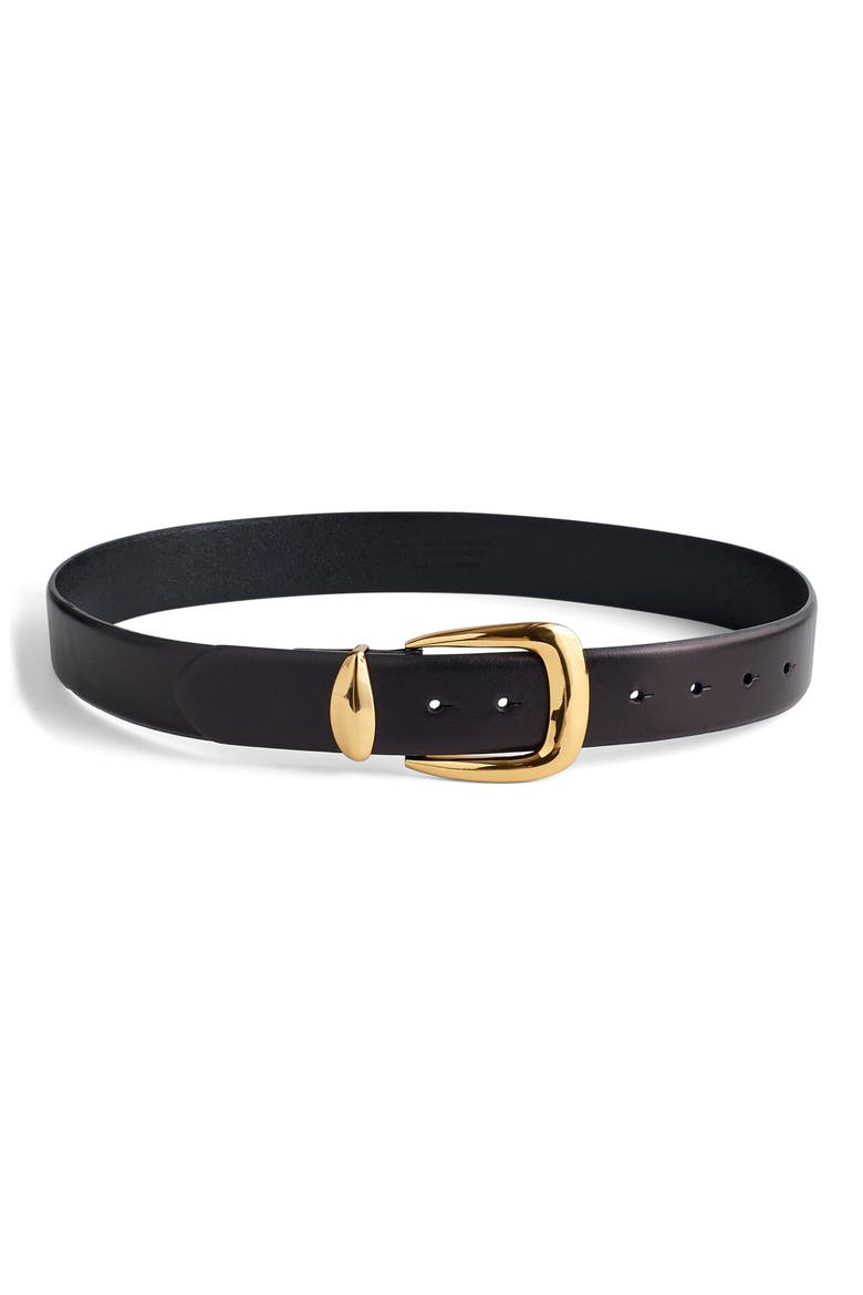 Chunky Leather Belt, Main, color, TRUE BLACK