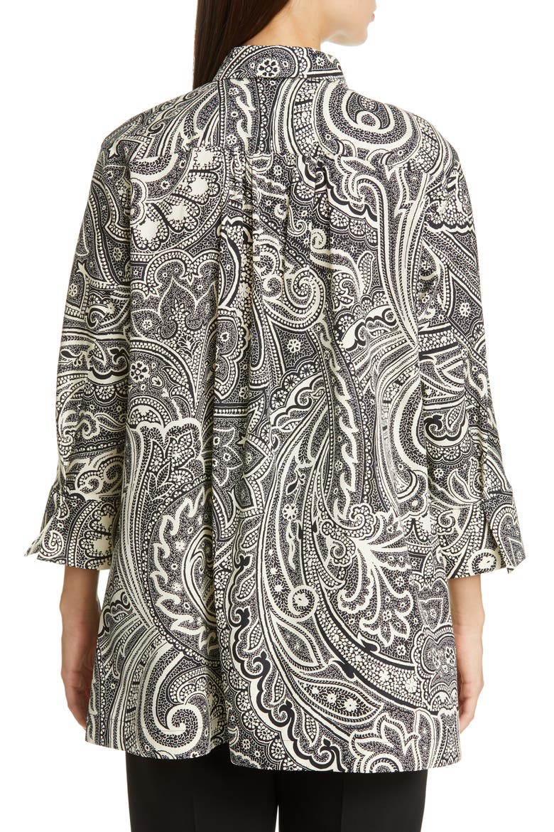 Glauco Print Cotton Tunic Shirt, Alternate, color, BLACK