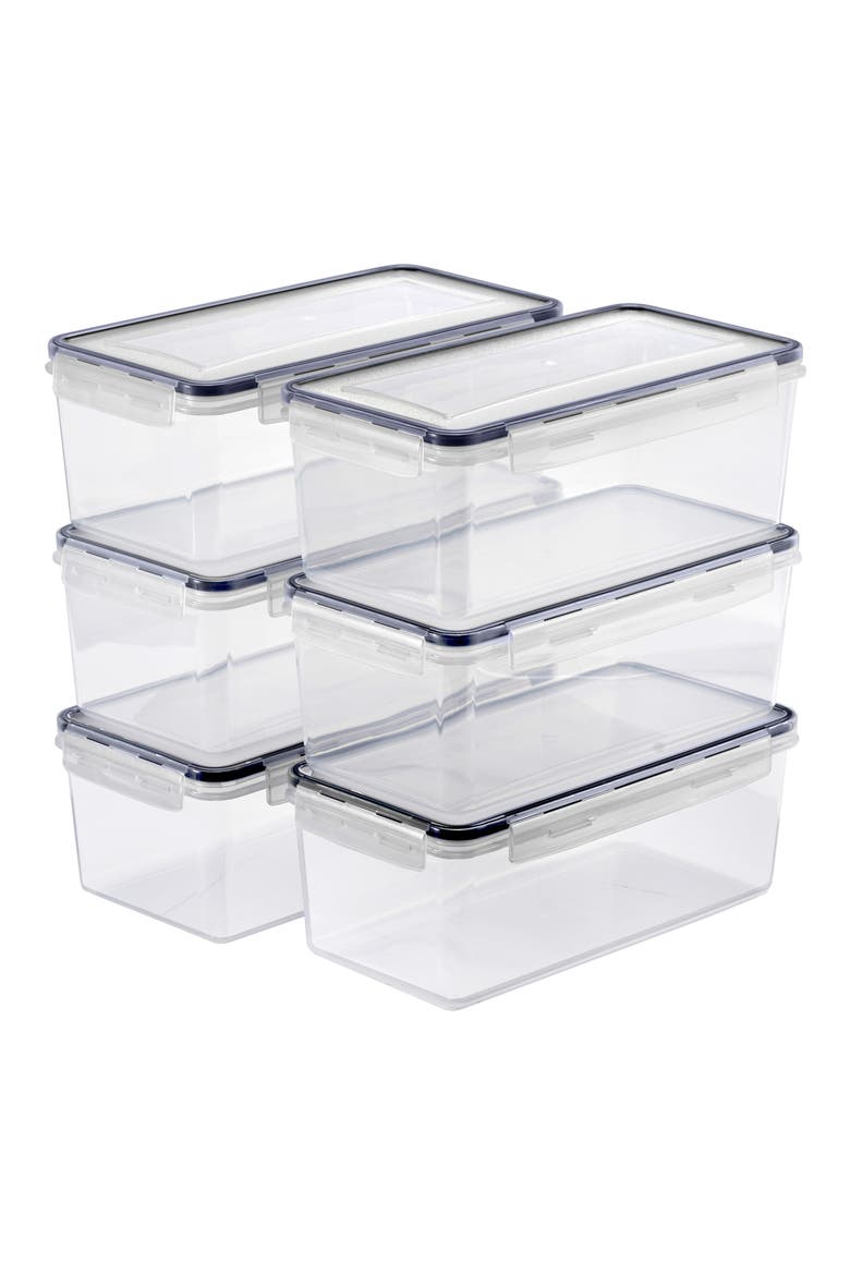 6-Pack Food Storage Containers, Main, color, CLEAR