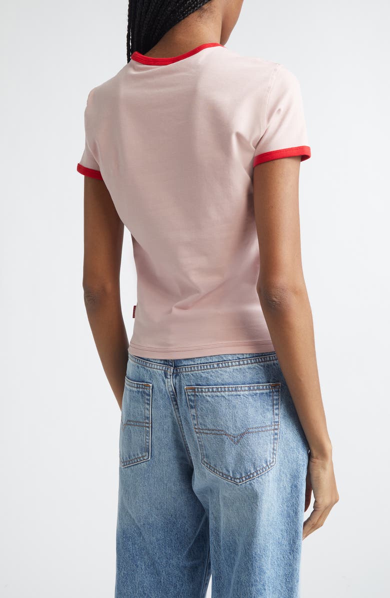 DIESEL<sup>®</sup> T-Uncuties Pig Logo Graphic Ringer T-Shirt, Alternate, color, Mauve