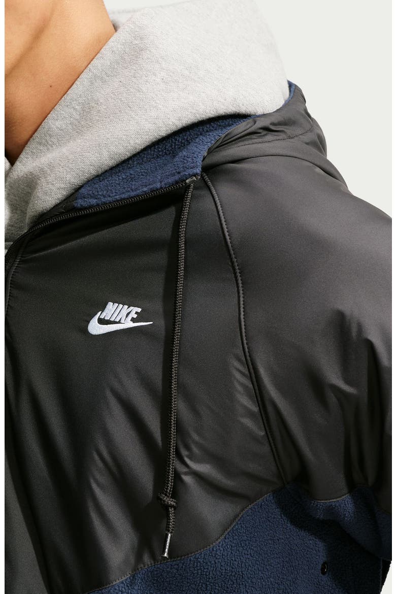 Windrunner Therma-FIT Winterized Full Zip Jacket, Alternate, color, BLACK/ OBSIDIAN/ WHITE