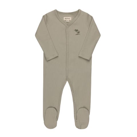 Embroidered Palm Trees Collection - Baby Boy Footie