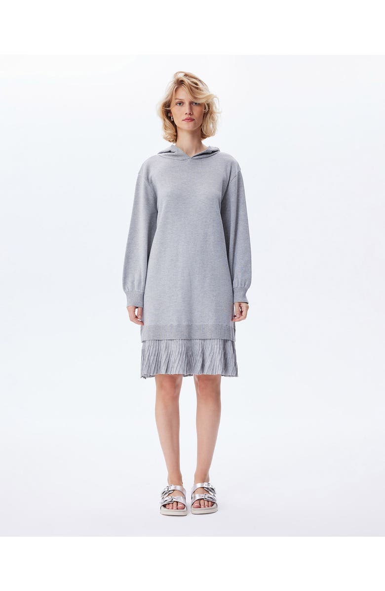 THEO The Label Nomia Pleated Hem Hoodie Dress, Alternate, color,