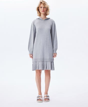 Nomia Pleated Hem Hoodie Dress