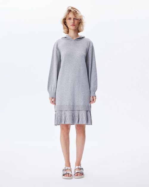 Theo The Label Women's Grey Nomia Pleated Hem Hoodie Dress In Heather Grey