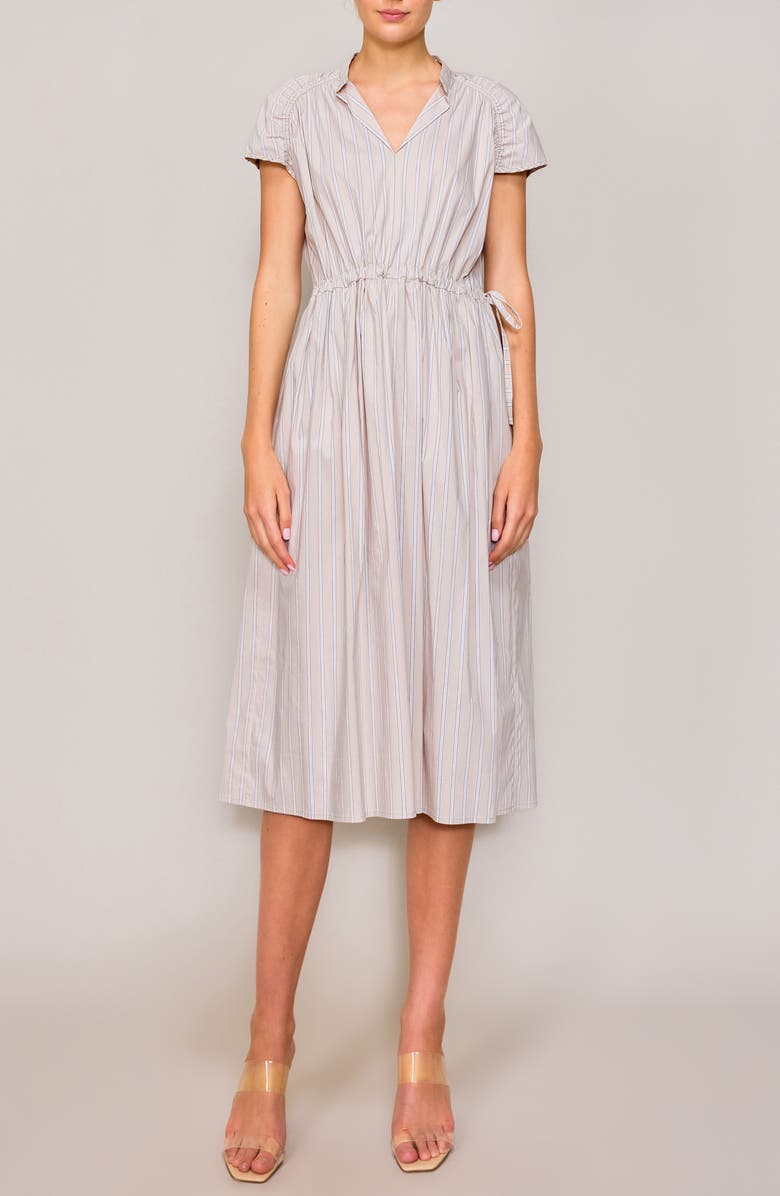 Stripe Poplin Midi Dress