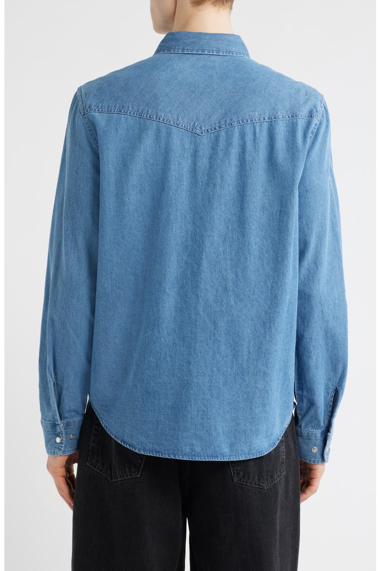 Waylon Denim Snap-Up Western Shirt, Alternate, color, MED WASH CHAMBREY