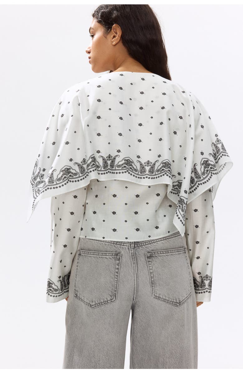 H&M Layered blouse, Alternate, color, White/Paisley-Patterned