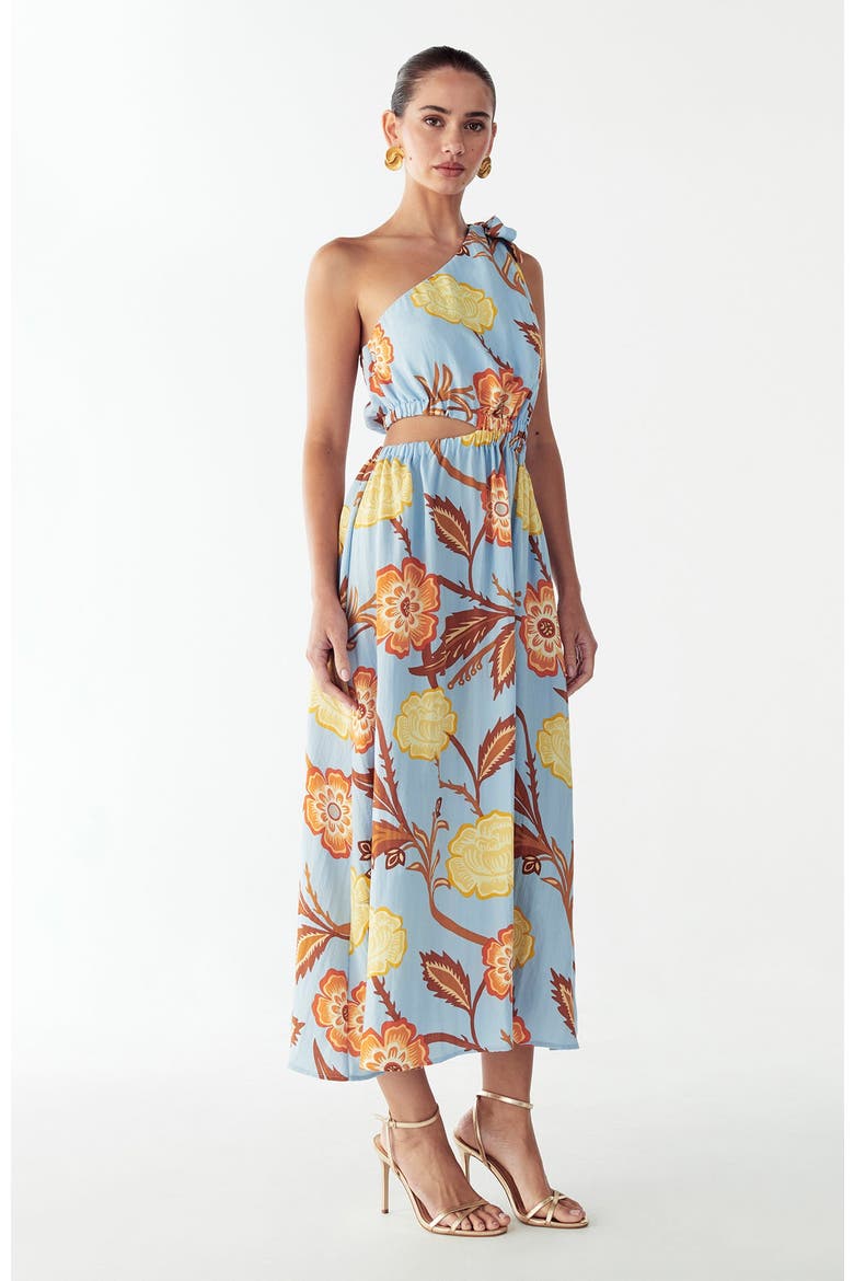 Amile Midi Dress, Alternate, color, Coastal Floral